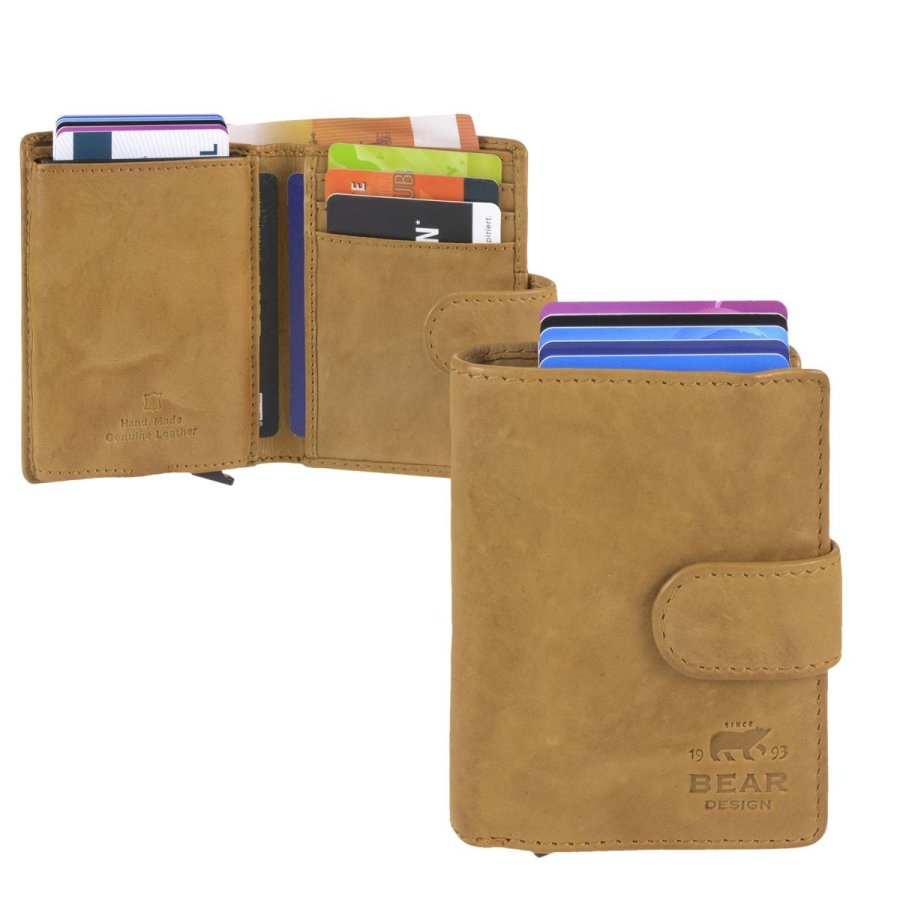 Karten Portemonnaie mit Scheinfach 'Cow Lavato' gelb Bear Design CL15090-ochre