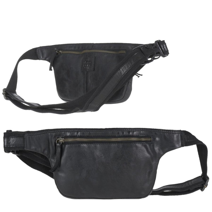 Bauchtasche Leder 24x15cm 'Elina' schwarz Bear Design CL36063-black