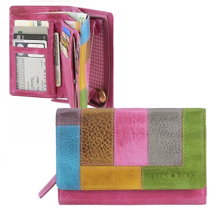 Portemonnaie Damen Leder 9x11cm 'Candy Shop' bunt Greenburry 864-77