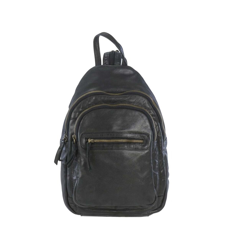 Bear Design Damen Rucksack Leder Joy Cow Lavato – schwarz. Der zeitlose Cityrucksack für maximale Eleganz und perfekte Ordnung im Alltag.