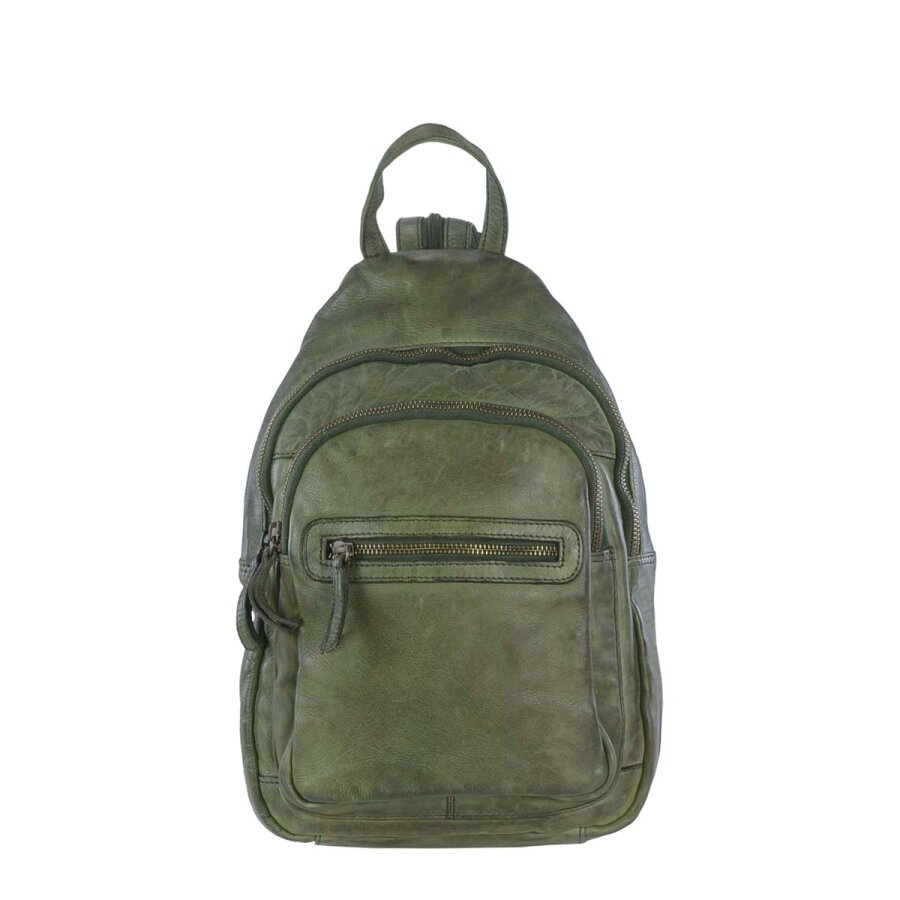 Bear Design Damen Rucksack Leder Joy Cow Lavato – grün. Der wandelbare Cityrucksack für natürlichen Stil und perfekte Organisation.