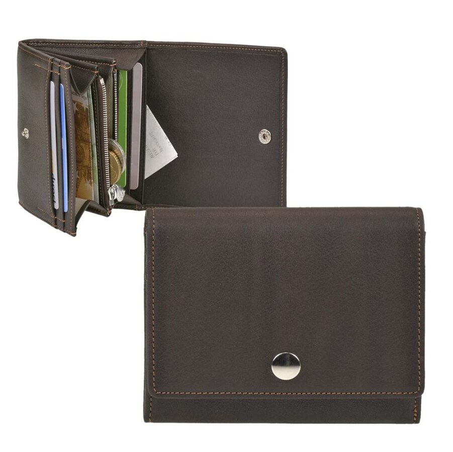 Geldbörse 3-fächrig Leder mocca 11x9cm | Sonnenleder Seeve Portemonnaie. Ein kompakter Begleiter für die perfekte Organisation Ihrer Finanzen.