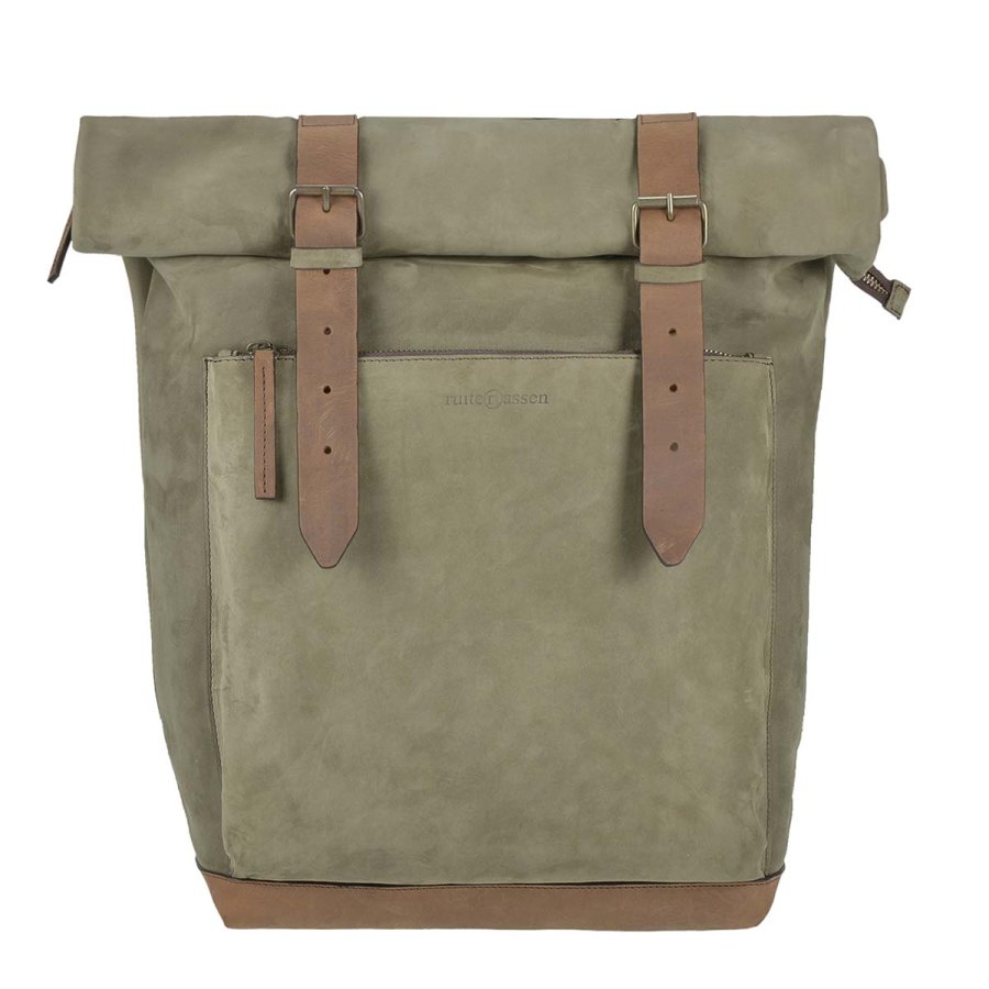 Rucksack Leder 30x41cm Rolltop 'Leisure' khaki ranger Ruitertassen 4054-75