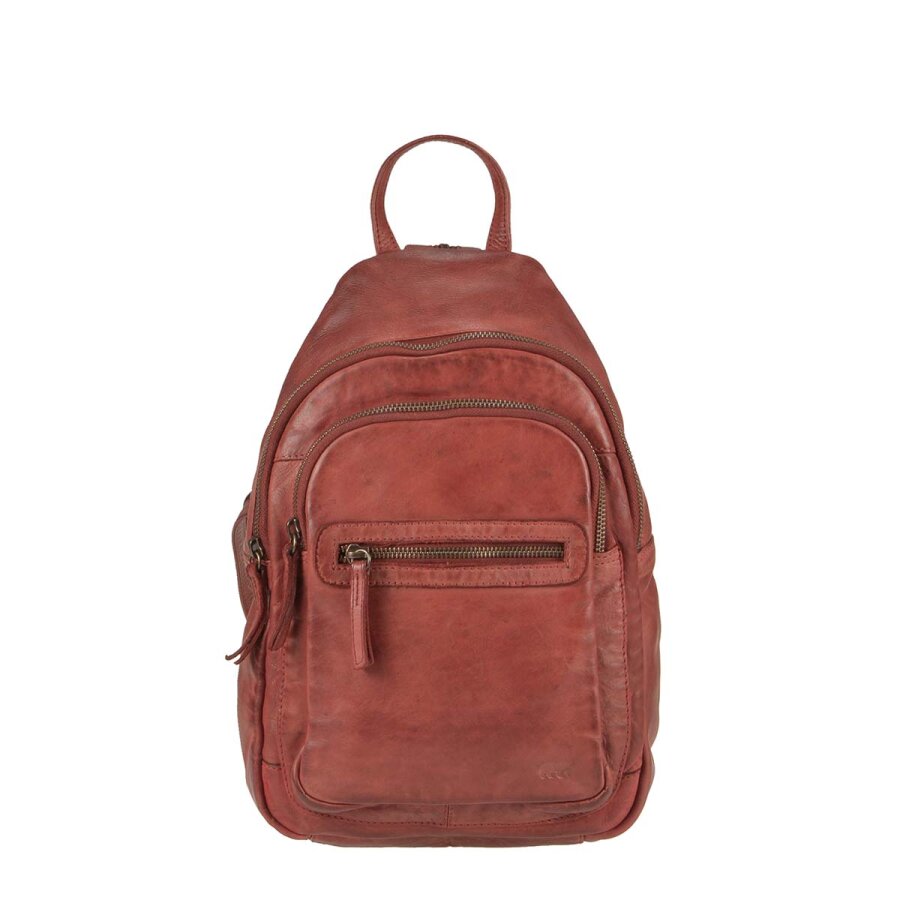 Bear Design Damen Rucksack Leder Joy Cow Lavato – rot. Ein leidenschaftlicher Begleiter für Stil und perfekte Organisation im Alltag.