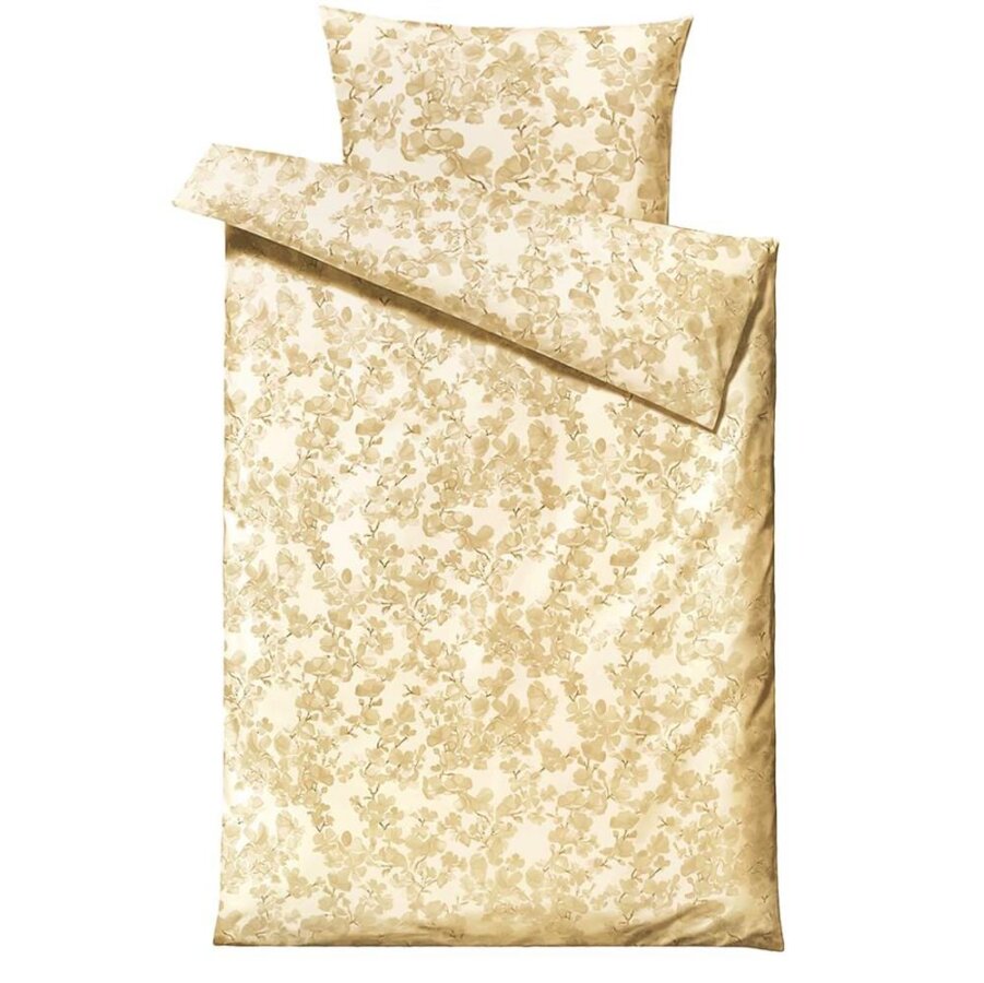 Hochwertige Satin-Bettwäsche aus Baumwolle in gold | Södahl Blossom. Das strukturierte Schlafzimmer-Zubehör für Ihren geordneten Alltag.