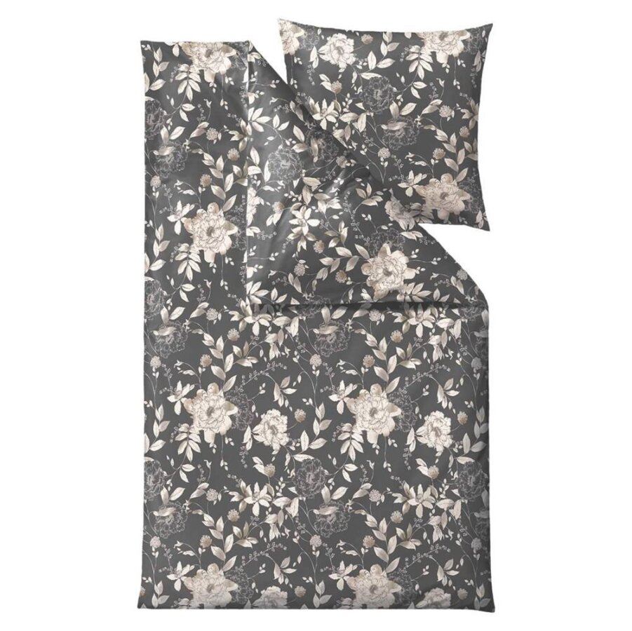 Södahl Bettwäsche GARDEN BLOOM II 135x200cm grey dunkelgrau