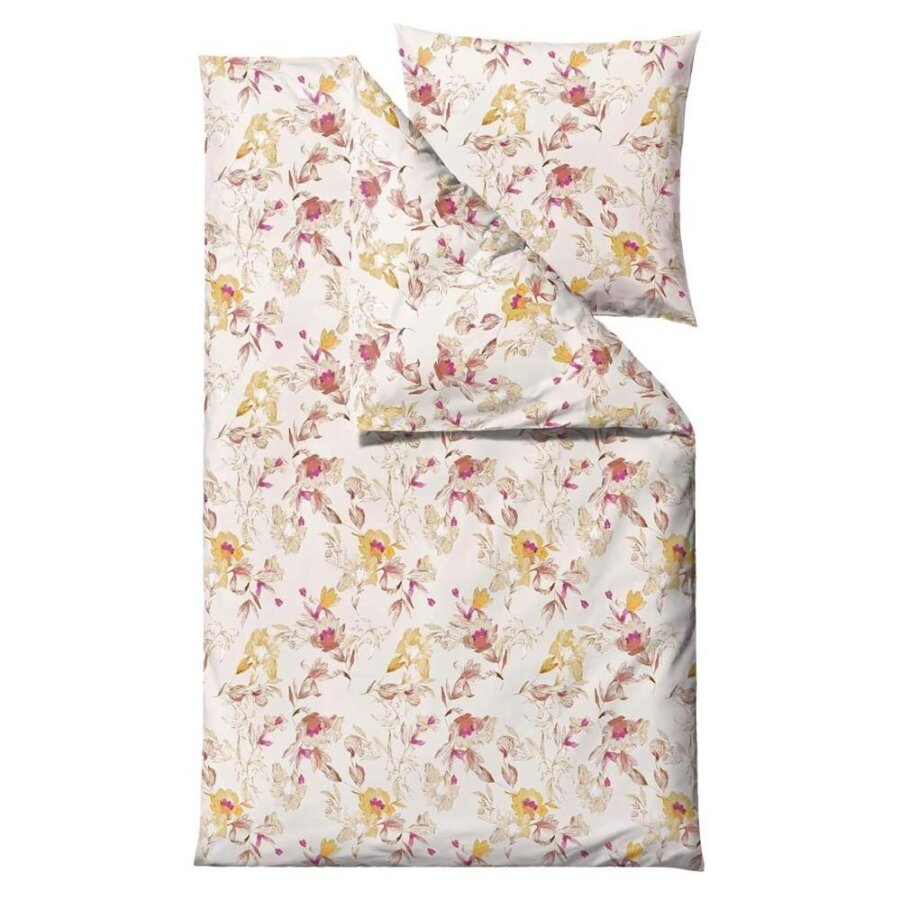 Bio-Satin-Bettwäsche aus Baumwolle in zedergelb | Södahl Flower Burst. Das strukturierte Schlafzimmer-Zubehör für Ihren geordneten Alltag.