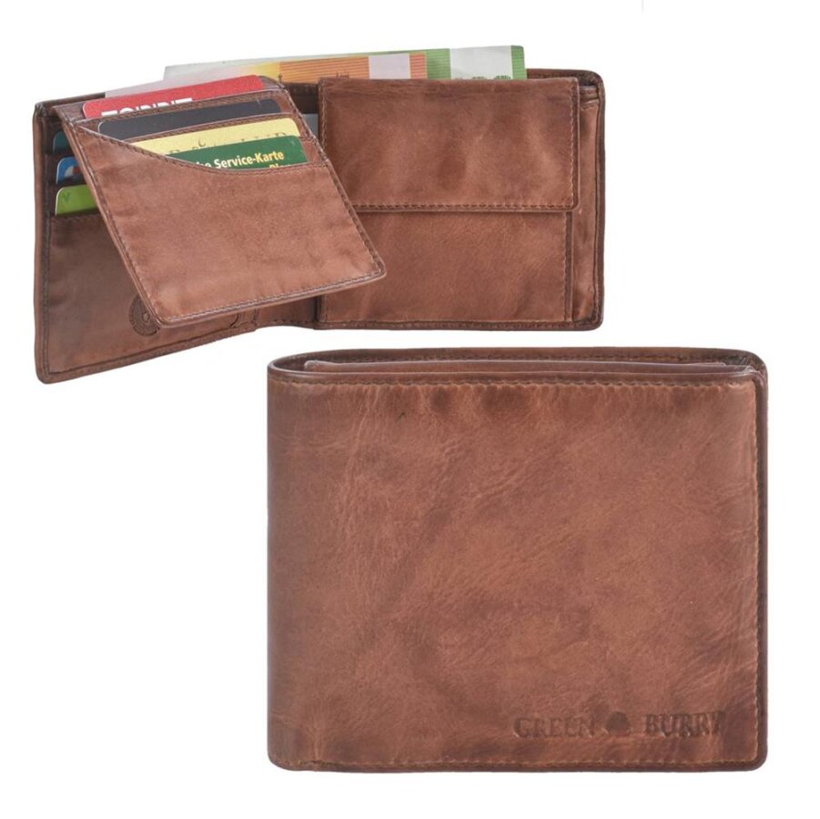 Geldbörse Leder 12x10cm 'Vintage Washed' chestnut Greenburry 2920-24