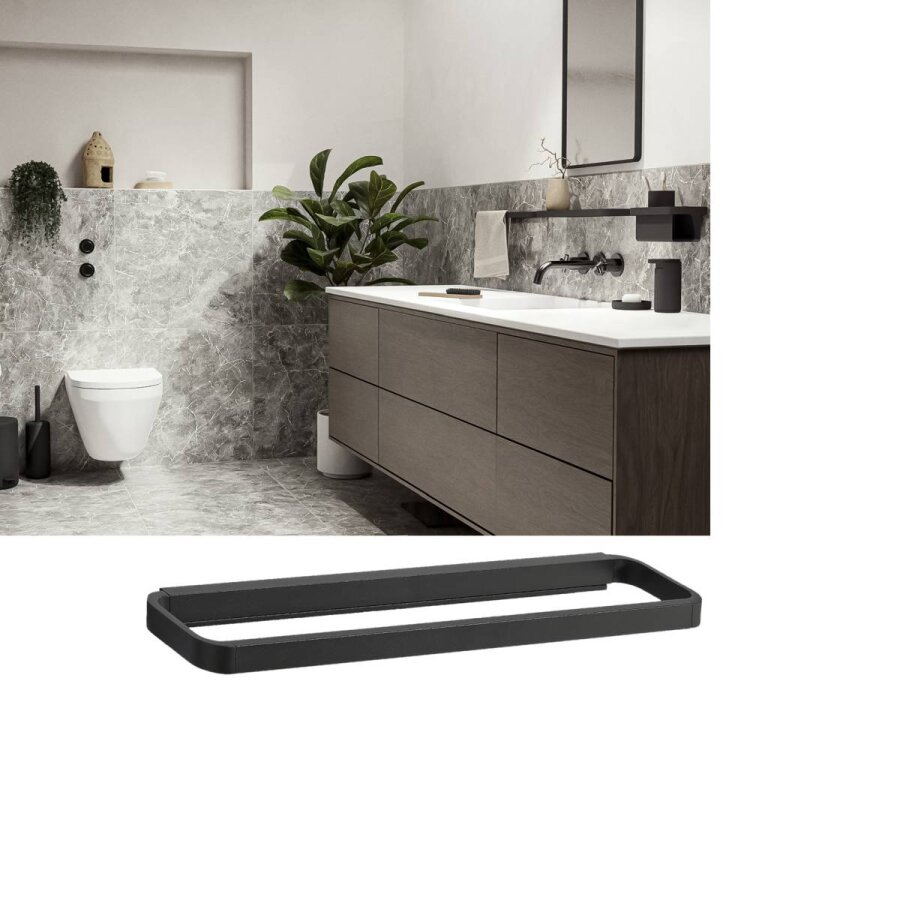 Zone Denmark RIM Handtuchhalter schwarz 44x7,5cm zur Wandmontage für Badezimmer