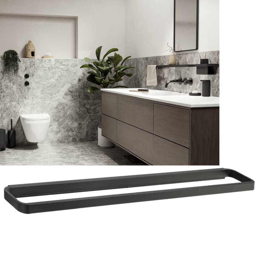 Zone Denmark RIM Handtuchhalter schwarz 70x7,5cm zur Wandmontage für Badezimmer