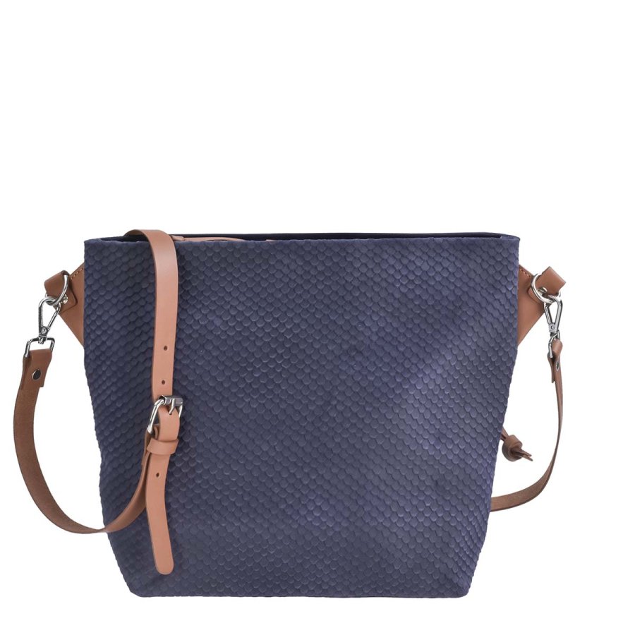 Umhängetasche Leder 33x27cm 'Yara' blau Berba 855-230