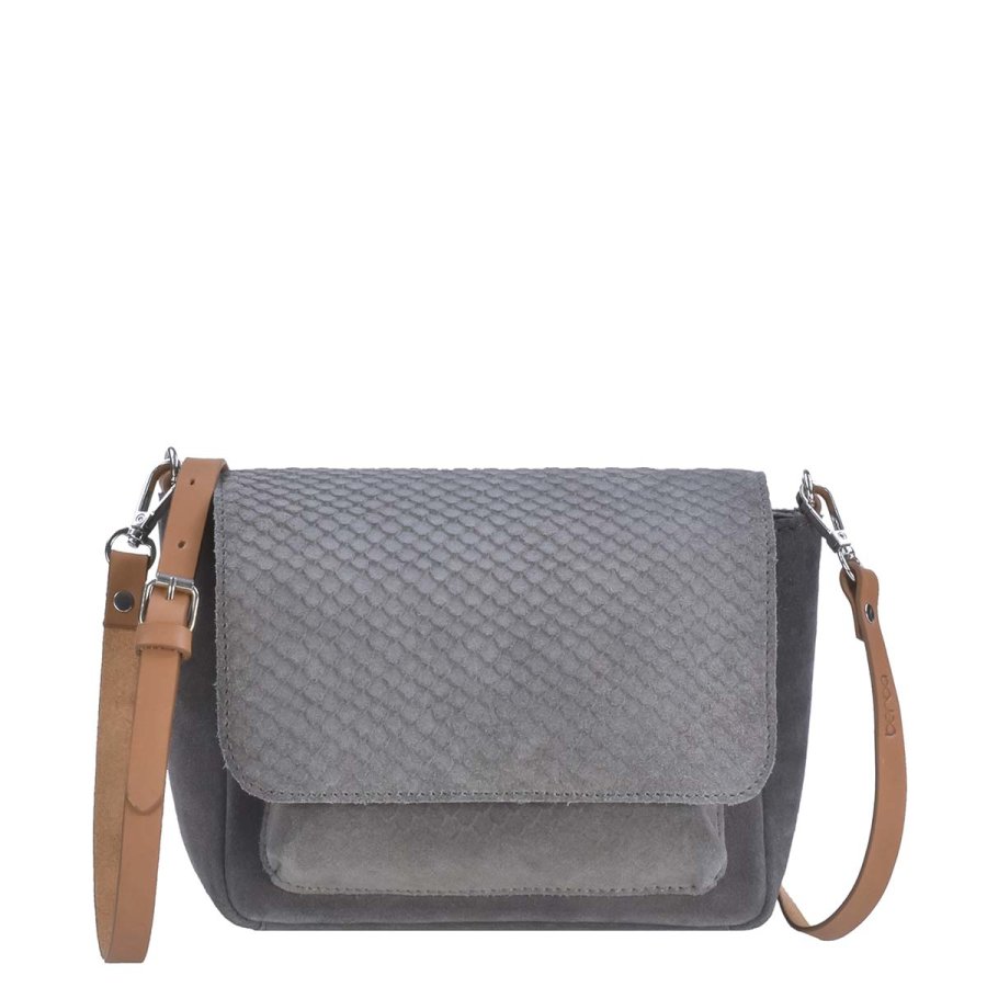 Umhängetasche Leder 24x17cm 'Esmee' grau Berba 855-040