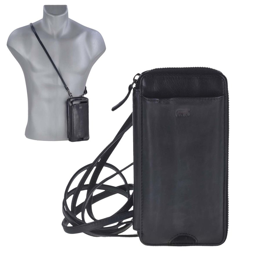 Handytasche zum Umhängen Leder 'Anniek' schwarz Bear Design CL18860-black