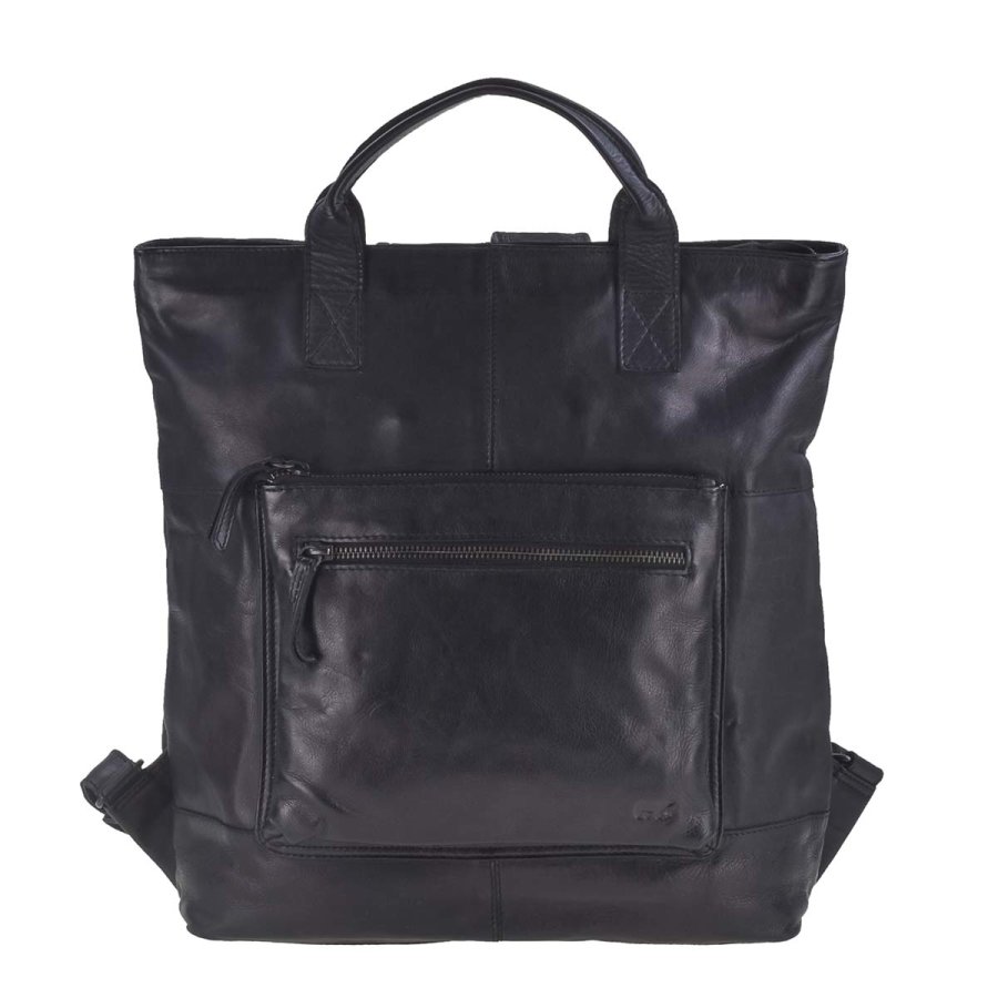 Rucksack Leder 33x35cm 'Rinus' schwarz Bear Design CL42605