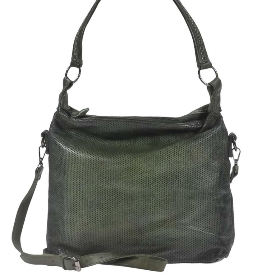 Umhängetasche Leder 33x29cm 'Isa' grün Berba 875-568