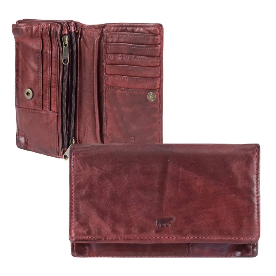 Geldbörse Damen Leder bordeaux mit vielen Kartenfächern (14) und RFID Schutz | Bear Design Portemonnaie Emma CL782