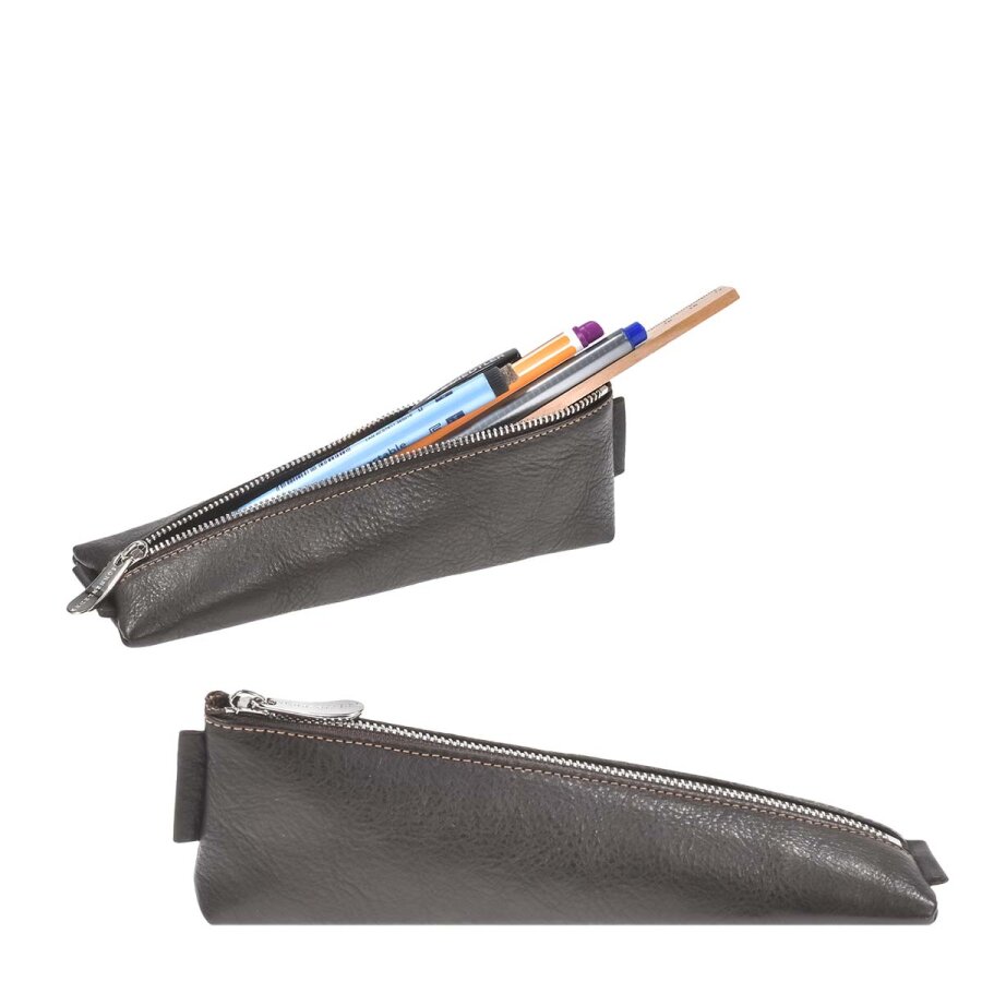 Sonnenleder Schlampermäppchen Leder Keilform Stevenson – mocca dunkelbraun. Edles Design & einzigartige Haptik für Ihre Stifte. Jetzt online entdecken