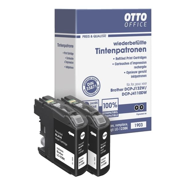 OTTO Office Tintenpatronen-Doppelpack ersetzt Brother »LC123BK« schwarz