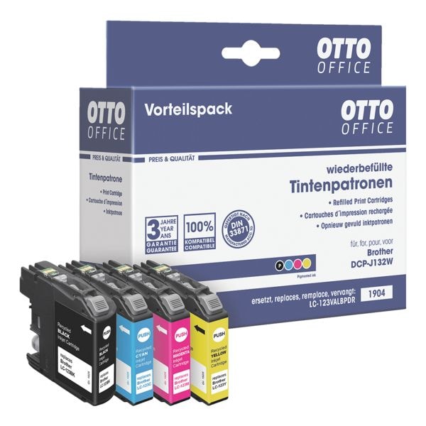 OTTO Office 4er-Set Tintenpatronen ersetzt Brother »LC123BK / LC-123C / LC-123M / LC-123Y« schwarz