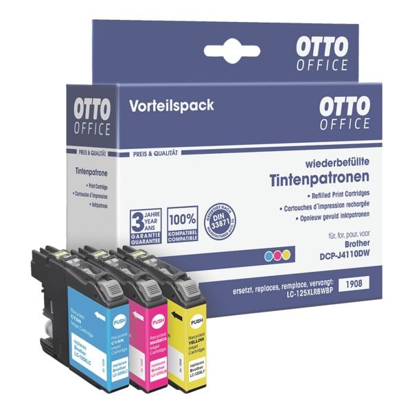 OTTO Office Tintenpatronen-Set ersetzt Brother »LC125XLC/M/Y« blau