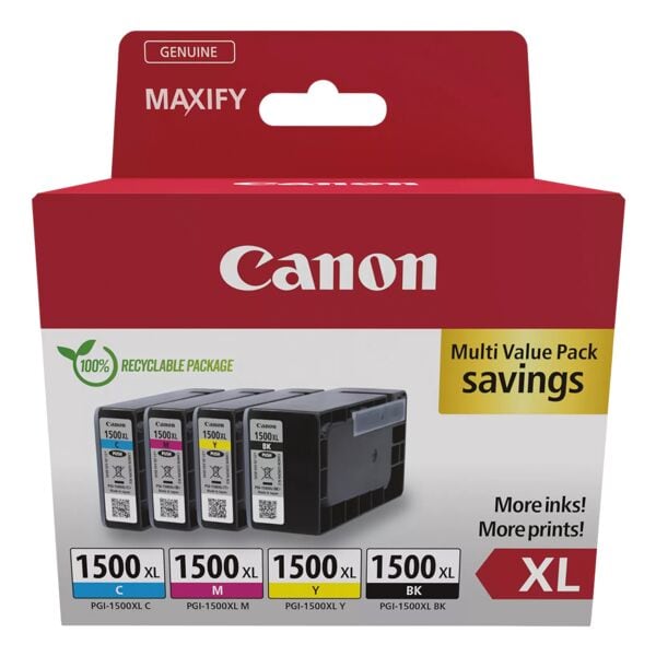 Canon Tintenpatronen-Set »PGI-1500XL BK/C/M/Y« schwarz