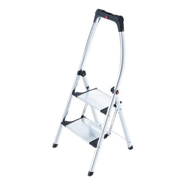 Hailo Stufenleiter/Trittleiter »K100 TopLine 4302-301« 2 Stufen silber, 52x15 cm