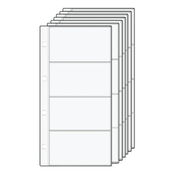 Alassio Ersatzhüllen für Visitenkartenringbücher transparent, 11x23 cm