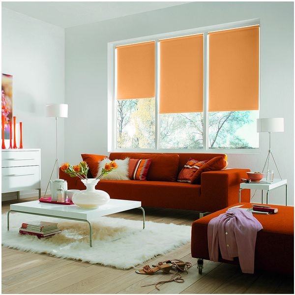 Büscher Sunlines Seitenzug-Rollo mit Verdunkelung - 1020x1800 mm orange, 102x180 cm