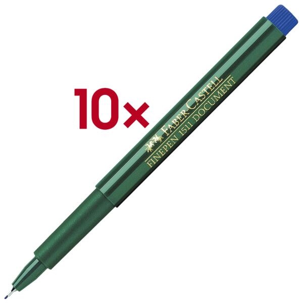 Faber-Castell 10x Fineliner »Finepen 1511« blau