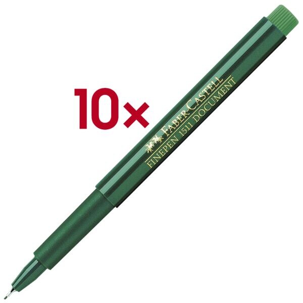 Faber-Castell 10x Fineliner »Finepen 1511« grün