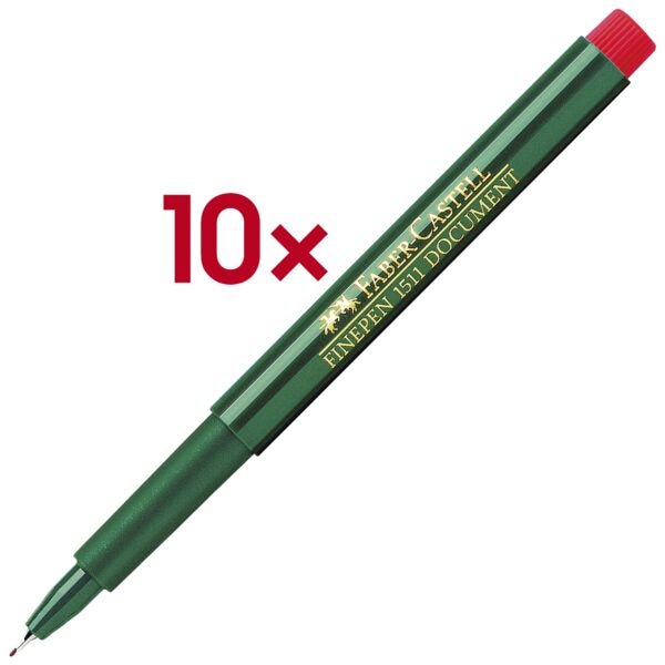 Faber-Castell 10x Fineliner »Finepen 1511« rot