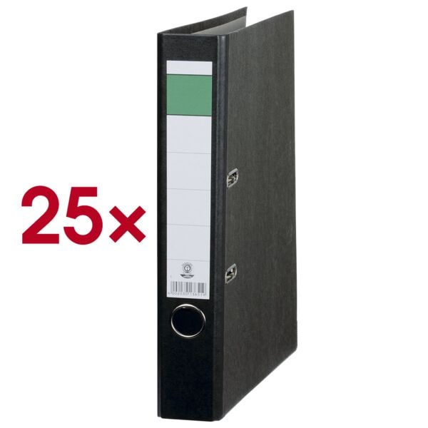 OTTO Office 25x Ordner schmal Format DIN A4 schwarz, 5.2x28.5 cm