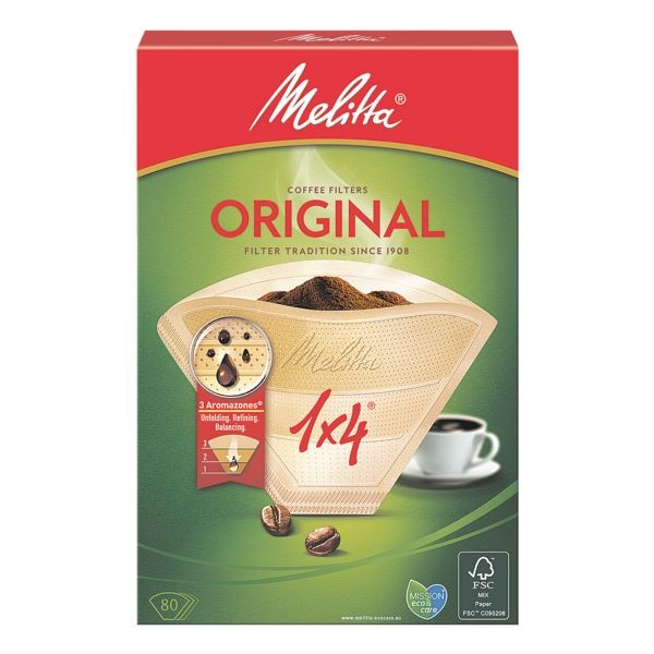 Melitta Filtertüten® »ORIGINAL 1x4« braun, 80 Stück braun