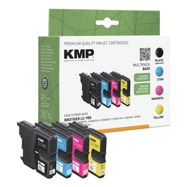 KMP Tintenpatronen-Set ersetzt Brother »LC-985BK/C/M/Y« schwarz