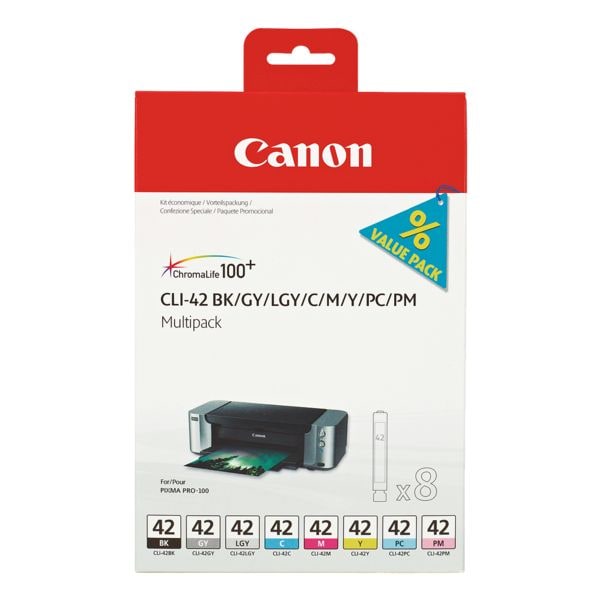 Canon Tintenpatronen-Set »CLI-42« (CLI-42 BK/GY/LGY/C/M/Y/PC/PM)