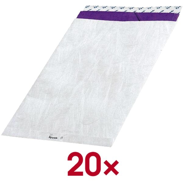 Tyvek Bong 20 Sicherheits-Versandtaschen C4 ohne Fenster weiß, 32.4x22.9 cm