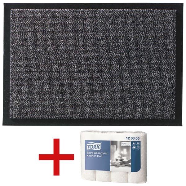 HAMAT Fußmatte »Mars« 135x200 cm inkl. 4er-Pack Küchenrollen »Premium« grau, 135 cm