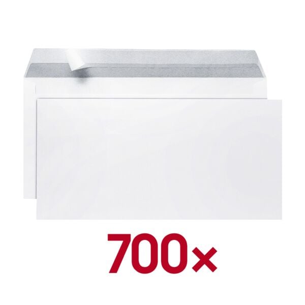 Steinmetz Briefumschläge »Miniboxen« DL ohne Fenster mit Haftklebung - 700 Stück weiß, 22x11 cm