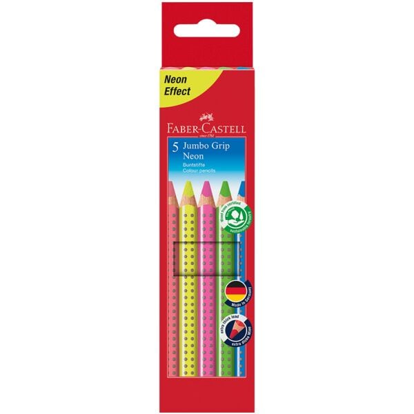 Faber-Castell (Schule) 5er-Etui Buntstifte »Jumbo GRIP Neon« braun
