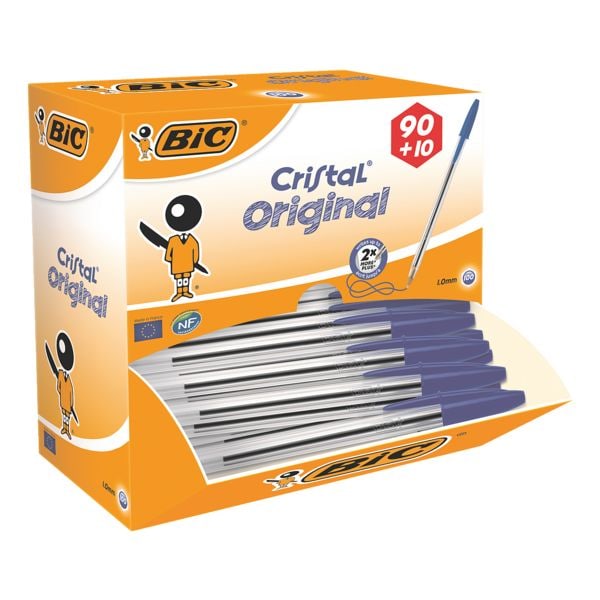 BIC 100er-Pack Kugelschreiber »Cristal Original« blau
