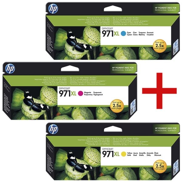HP Tintenpatronen-Set »HP CN626AE / HP CN627AE / HP CN628AE« Nr. 971XL blau