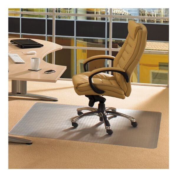 FLOORTEX Bodenschutzmatte 120x90 cm, rechteckig, für mittelflorigen Teppichboden transparent, 90 cm