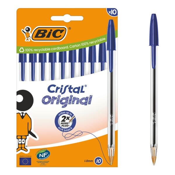 BIC 10er-Pack Kugelschreiber »Cristal Original« blau