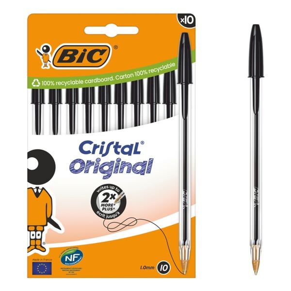 BIC 10er-Pack Kugelschreiber »Cristal Original« schwarz