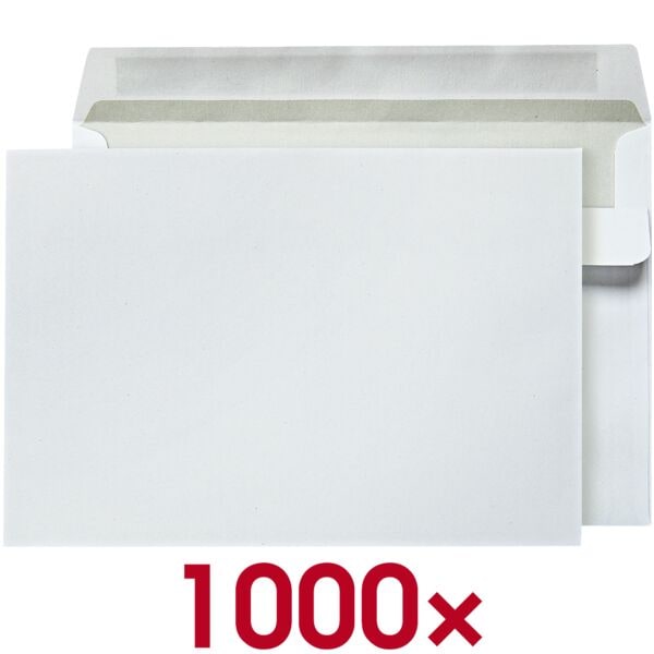 OTTO Office Briefumschläge C6 ohne Fenster mit Selbstklebung - 1000 Stück weiß, 16.2x11.4 cm