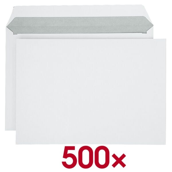 BONG 500 Briefumschläge C4 ohne Fenster, Haftklebung weiß, 22.9x32.4 cm