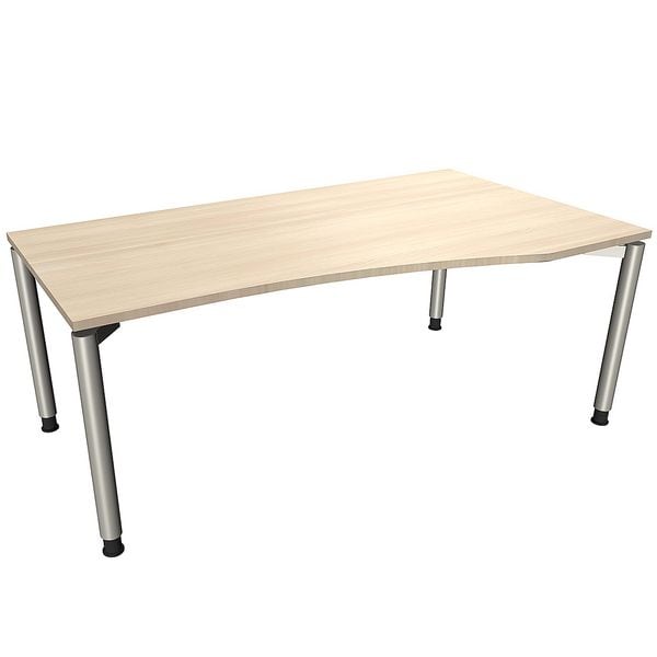 fm Büromöbel PC-Schreibtisch rechts »Fastline« 180 cm 4-Fuß braun, 180x82x80 cm