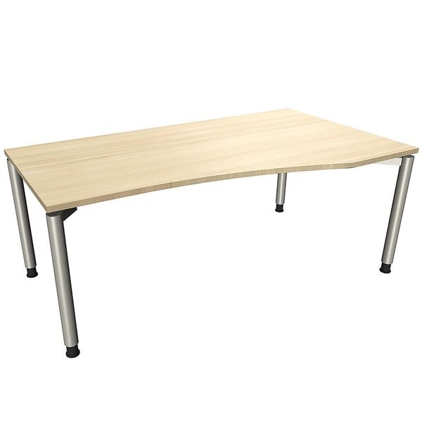 fm Büromöbel PC-Schreibtisch rechts »Fastline« 180 cm 4-Fuß königsahorn, 180x82x80 cm