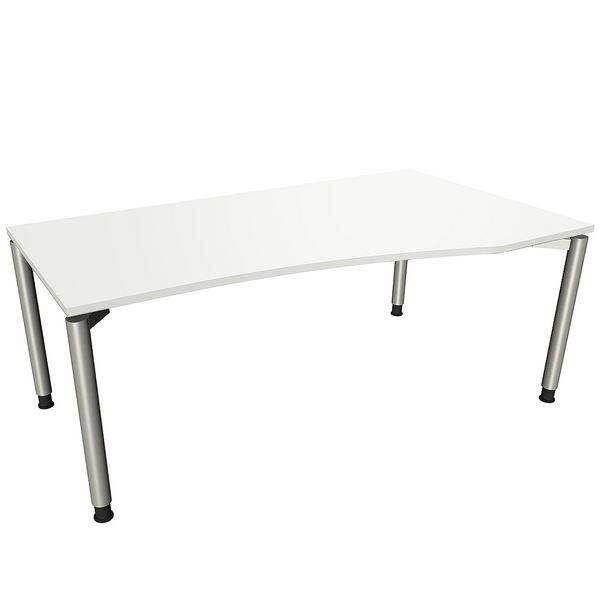 fm Büromöbel PC-Schreibtisch rechts »Fastline« 180 cm 4-Fuß weiß, 180x82x80 cm