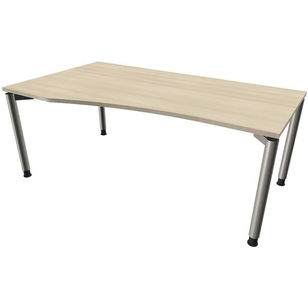fm Büromöbel PC-Schreibtisch links »Fastline« 180 cm 4-Fuß braun, 180x82x80 cm